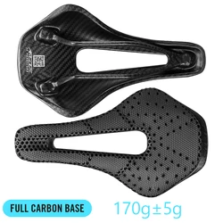 Ultralight 3D Printed Carbon Fiber Bike Saddle - Comfortable & Breathable Cycling Seat (Black Carbon Base A)