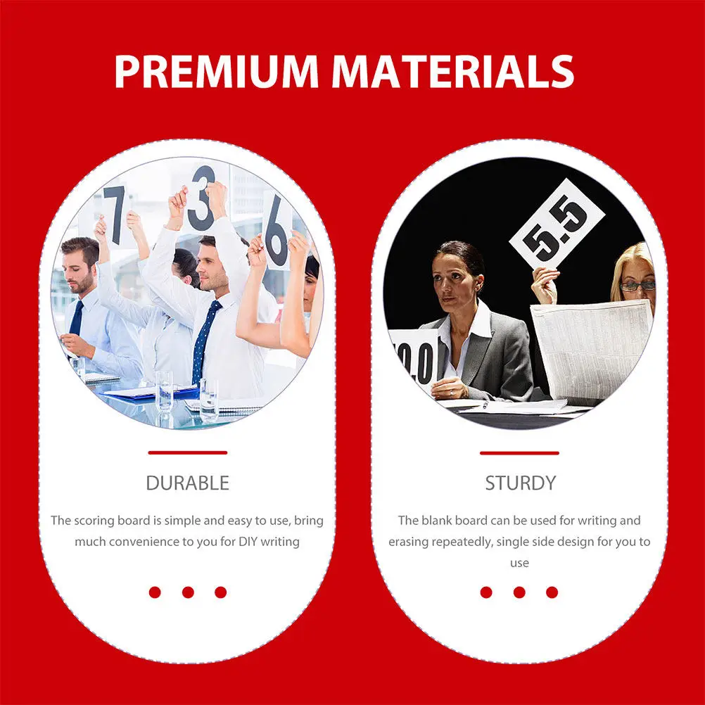 4Pcs 스코어 보드 휴대용 드라이 지우기 패들 블랭크 화이트보드 심사위원 투표 경쟁 점수 기록 교실 사용 미니