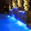 Acrylic Wall Mounted 60cm 90cm 120cm Swimming Pool Cascade Blade RGB Waterfall Sheer Descent For Pool And Pond Decoration 1