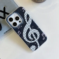 Cute Korean INS Artistic Notes Cartoon Music Phone Case - Soft Shockproof Cover - iPhone 15 (Only case)