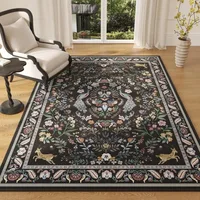 Retro Living Room Carpet Floral Animal Fashion Light Luxury Bedroom Plush Mat Washable Non-slip Easy Clean Large Rugs КоверTapis 2