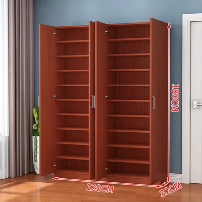 Balcony Shoe Cabinet Home Entrance Large Capacity Solid Wood Shoe Rack Cabinet Storage