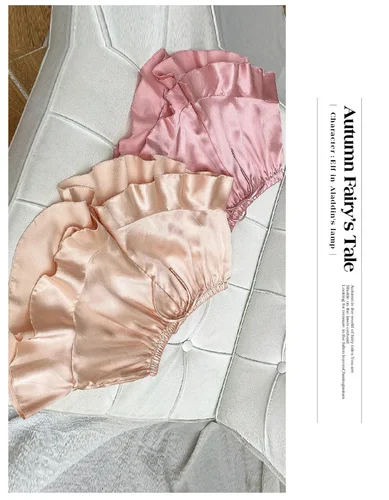 여성용 여름 홈 보터밍 반바지, 레이스업 속건성 루즈한 반바지, 부드러운 실크 반바지, 눈부심 방지 안전 바지, 3 개 세트 3