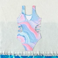 Girls Bathing Suit Size 12 Girls 1 Piece Swimsuit Cut Out Swimwear Summer Tie Dye Beach Sport Bathing Swim Wear Girl 2