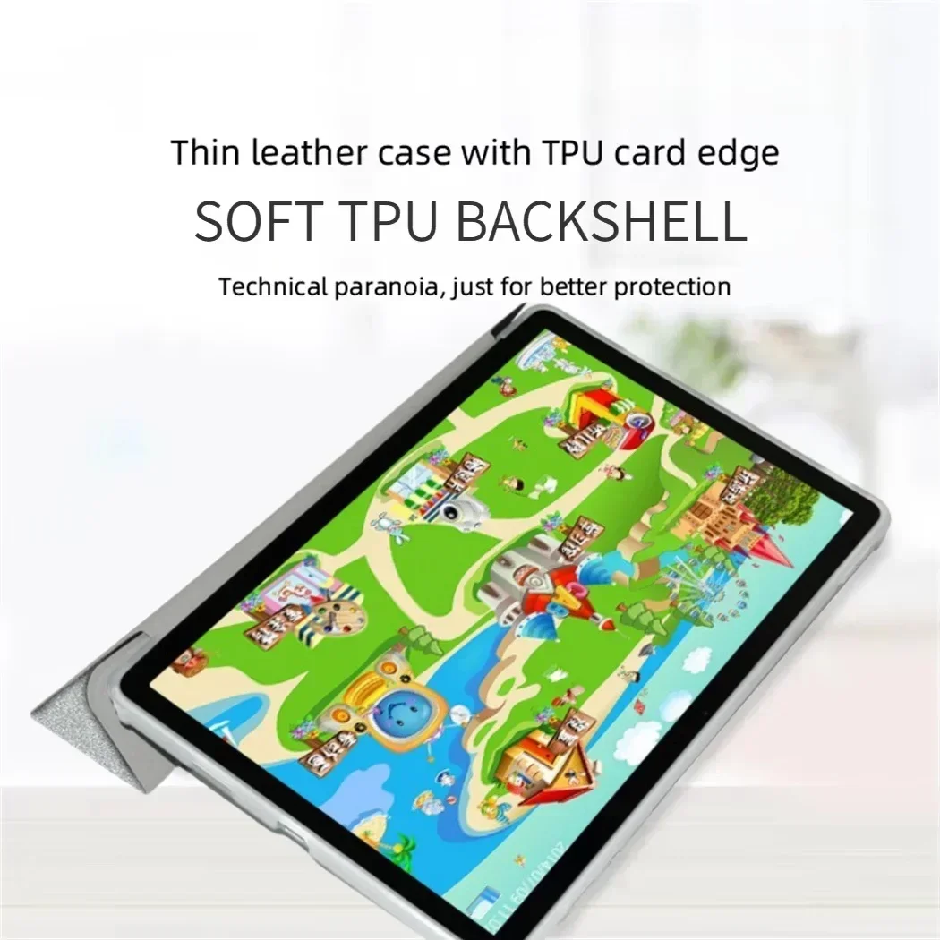 Premium Trifold Stand Tablet Case with Auto Sleep/Wake and Soft TPU Leather Back