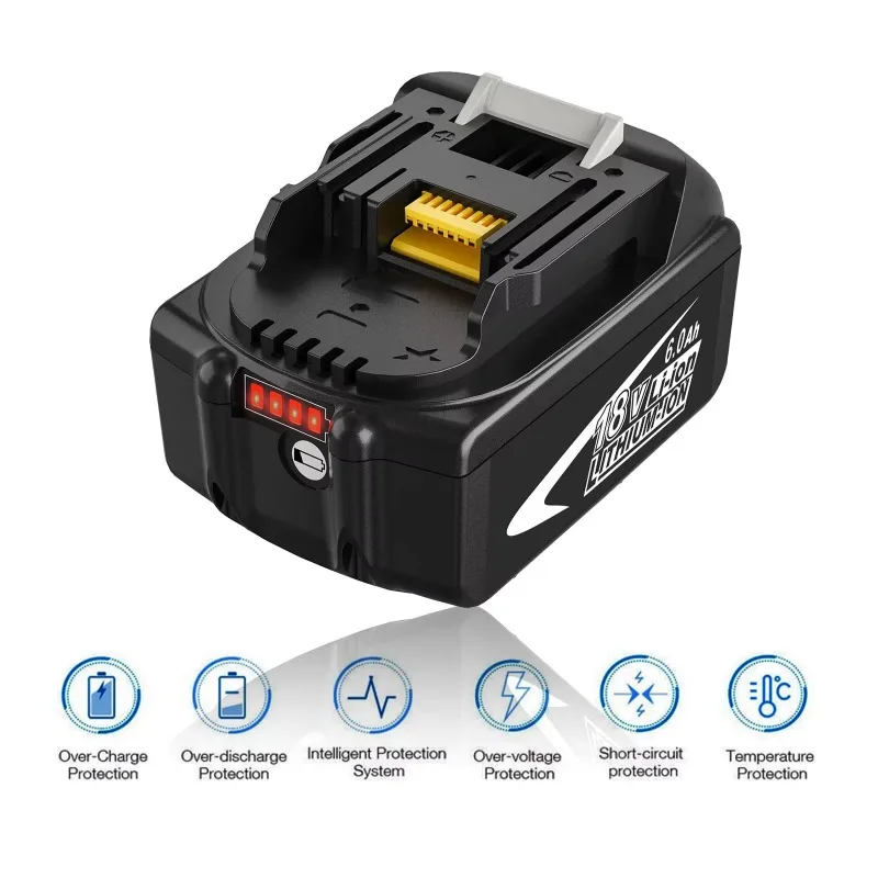6.0Ah 8.0Ah 12.0Ah for Makita Battery Rechargeable Battery Lithium-ion Cell Suitable for Makita Power Tool BL1860 BL1830 BL1840