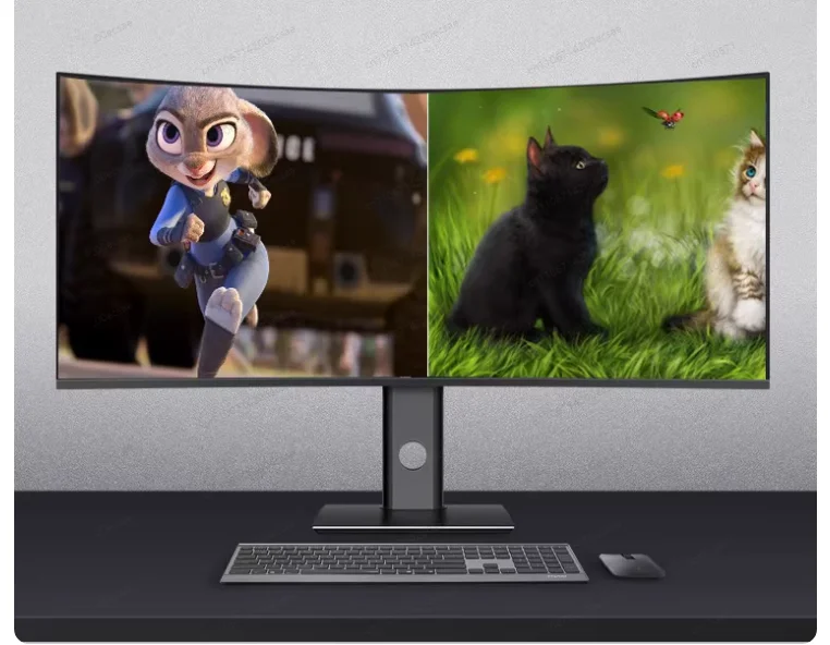 34인치 4K 165Hz 울트라와이드 게이밍 모니터 IPS 패널, 65W USB-C 역충전, 내장 스피커 및 높이 조절 가능 스탠드
