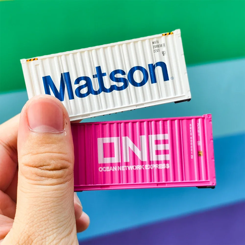 20피트 HO 게이지 미니어처 해상 운송 컨테이너 1:87 모델 ABS 플라스틱 장난감 (철도 기차 레이아웃/풍경/수집/디오라마용) 1개