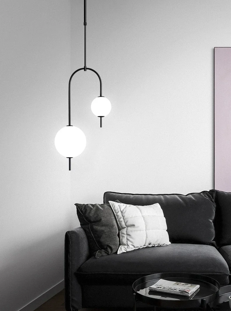 Description Picture 6 of itemNordic Glass Ball Chandelier Ceiling Suspension Pendant Lamp Hanging Light for Kitchen Island Living Dining Room