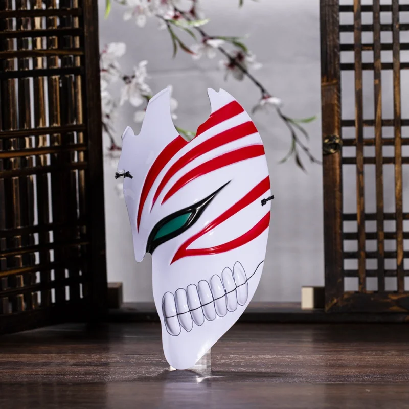 Anime Bleach Kurosaki Ichigo Cosplay Mask White Ichigo Hollow Half Face Masks Halloween Party Costume PVC Material