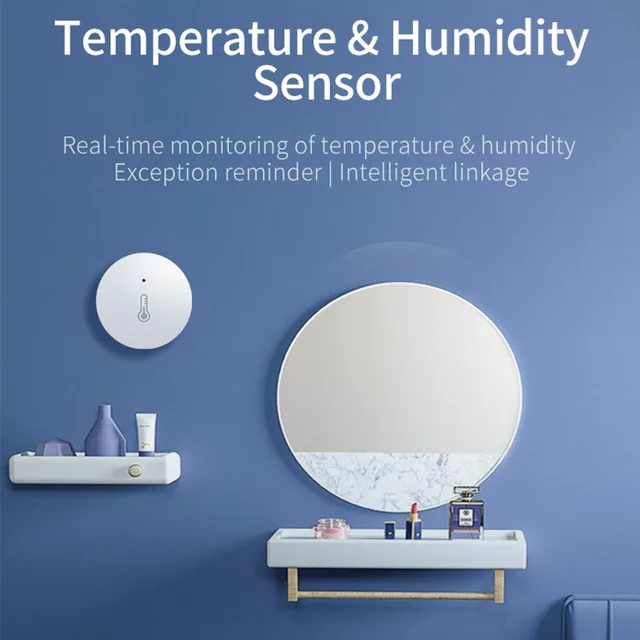 Haozee Zigbee 3.0 Temperature And Humidity Sensor Remote Monitor By Smart Life APP Battery Powered Work With Alexa Google Home 2