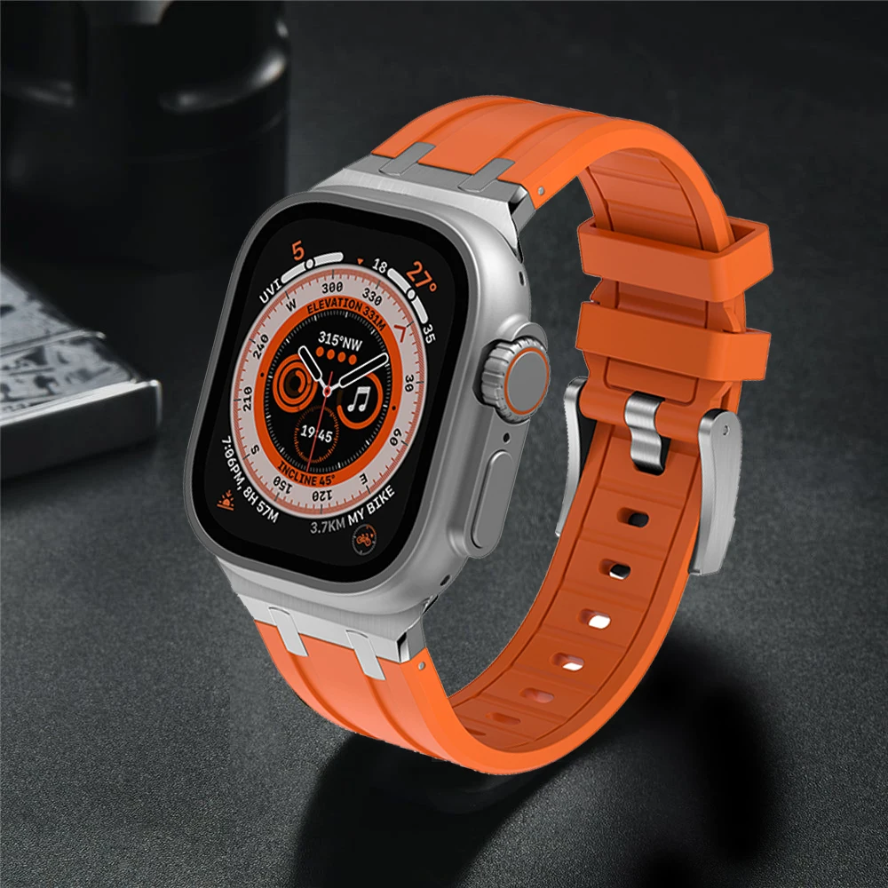 

Ремешок силиконовый для Apple Watch Band Ultra, мягкий спортивный резиновый браслет для IWatch 6 5 4 SE 44 мм 42 мм 40 38 мм, 49 мм 8 7 45 мм 41 мм