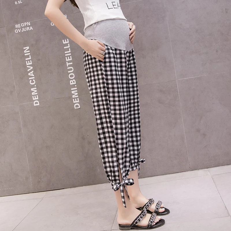 Maternity Belly Support Pants Cotton Contrast Pregnant Women Belly Pants Spring Autumn Leisure Long Trousers Fashion Clothes