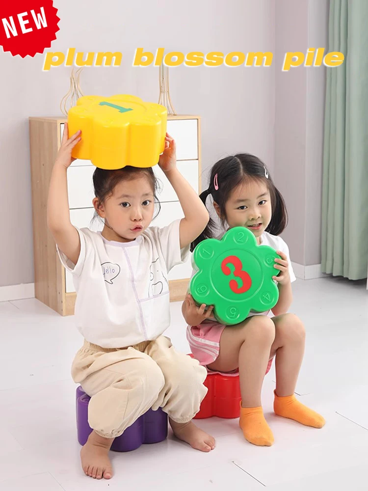 

Plum Pile Kids Plastic Pile Chinese Kongfu Preschool Educational Toys Balance Training Equipment Playground Outdoor Games for