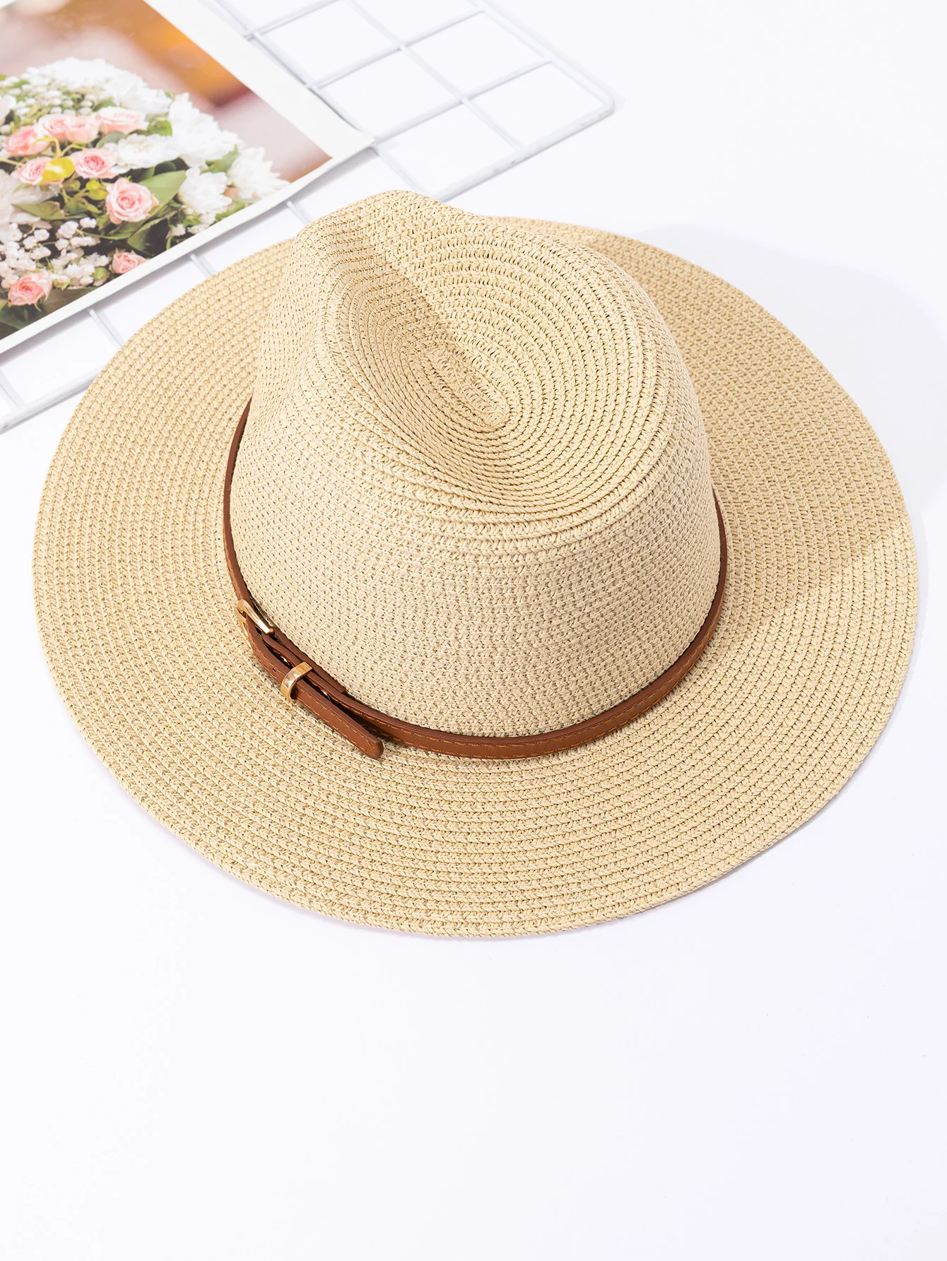 Sombrero de paja panamá para hombre y mujer, sombrero de copa de jazz femenino, tejido de paja, protección solar y sombrilla de moda, primavera y verano