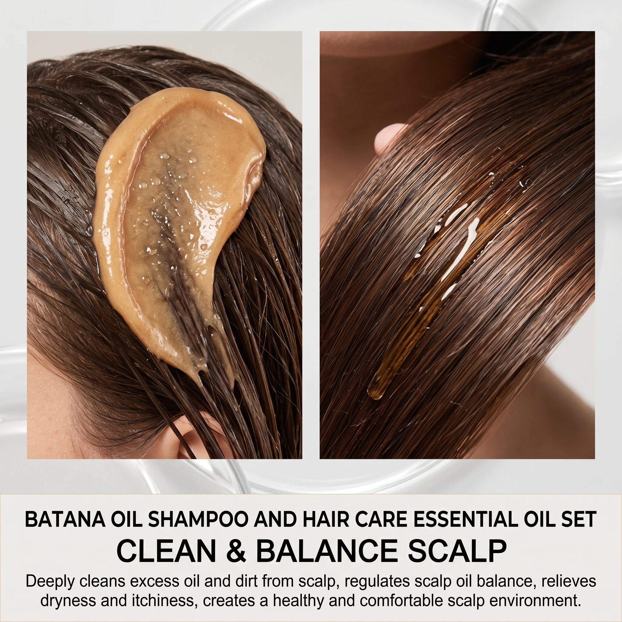 Set Shampoo all'Olio di Batana, Siero per Capelli, Trattamento Nutriente Profondo, Riparazione Capelli Secchi e Crespi, Trattamento Naturale per Capelli Lisci e Lucenti - immagine 3