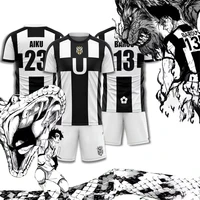 New Summer Five Person Pattern VL Replika Anime Uber Blue Lock 3d Men Set Cosplay Football Jersey Futsal Graphic T Shirt Shorts 1
