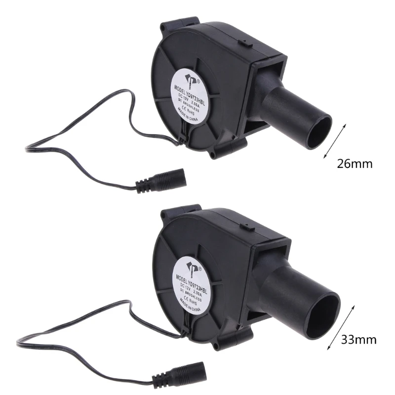 

12V 9cm 9733 Barbecue Grill BBQ Fan Ball-Bearing Blower With Air Duct 5100RPM Large Air Volume High-speed 5.5x2.1mm