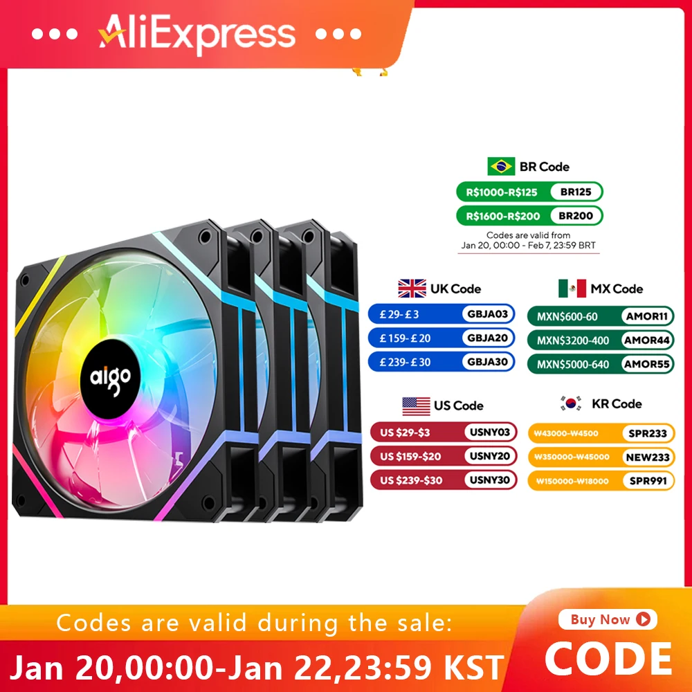 Aigo AM12PRO RGB FAN Ventoinha 120mm Pc Computer Case Fan PWM 12cm White CPU Water Cooler Silent ARGB Fans Cooling Ventilador