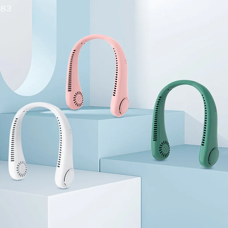 พัดลมคล้องคอแบบชาร์จไฟได้ 4000mAh แบบพกพาและปรับได้ โหมดความเร็ว 3 ระดับเพื่อการระบายความร้อนอย่างมีประสิทธิภาพ 1