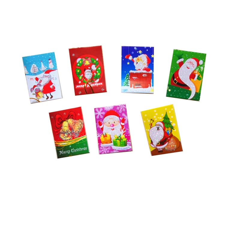 

10Pcs Greeting card Christmas Tree ornament mini hanging party gift card Pendant cards paper business card 5*3.5CM