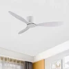 42 52 Inch Ceiling Fans No Light DC Motor Remote Control Cooling Fans Lamp Low Floor Ceiling Fan White wood Black Color FANS 1