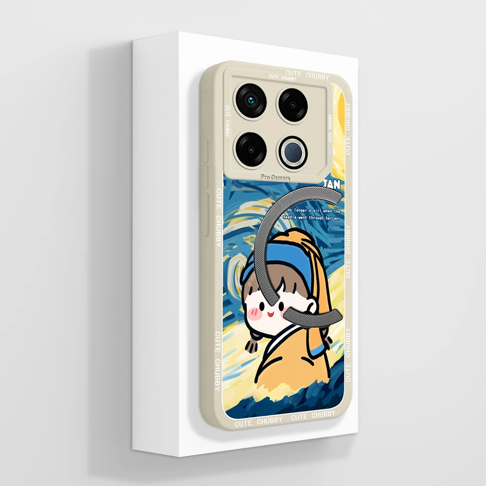 Lovely Astronaut Girl Liquid Durable Shockproof Phone Case Cover