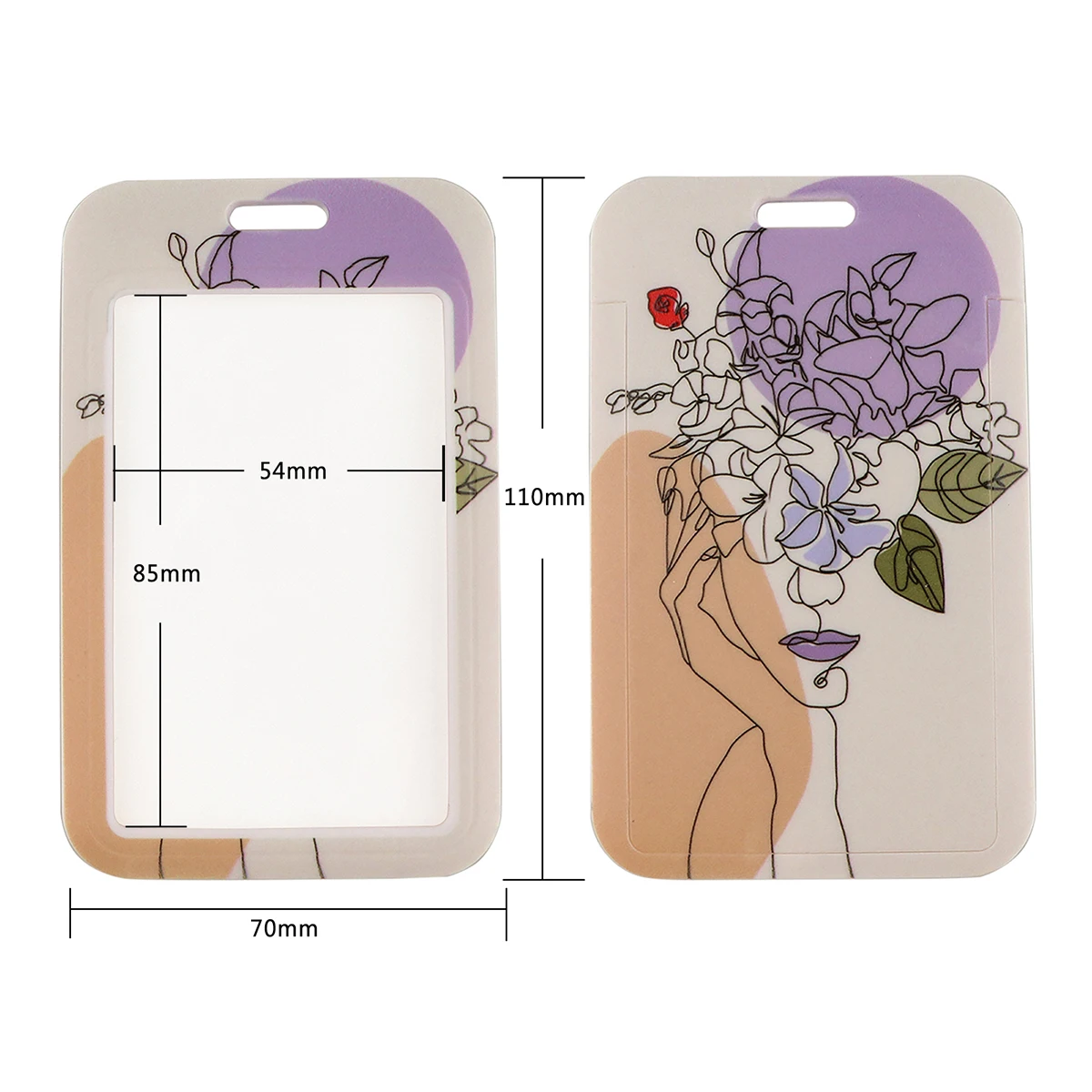 Badge Holder Hanging Neck Strap R2968 Minimalist Flower Art Fashion Lanyards ID Badge Holder Bus Pass Case Cover Slip Bank Credit Card Holder Strap Cardholder