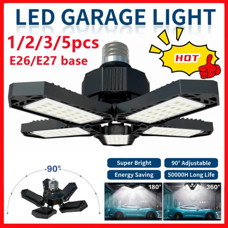 

LED Garage Lamp 220V Floodlight E27 Light Bulb 200W 300W 400W Industrial Lighting Folding Warehouse Lampara Gym Ceiling Light