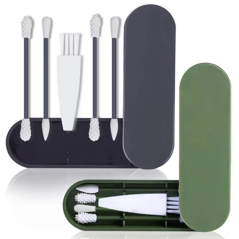 4Pcs Reusable Cotton Swabs Silicone Ear Pick Spiral Cleaner Tool Portable Silicone Swab Clean Sticks Buds Lip Eyeliner 3