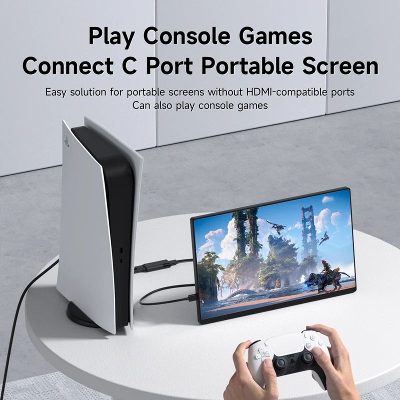 Hagibis HDMI to USB C Female Converter HDMI to  AR Glasses Adapter Charge and Play For Switch PS5 Xbox Rokid/Xreal/Thunderbird