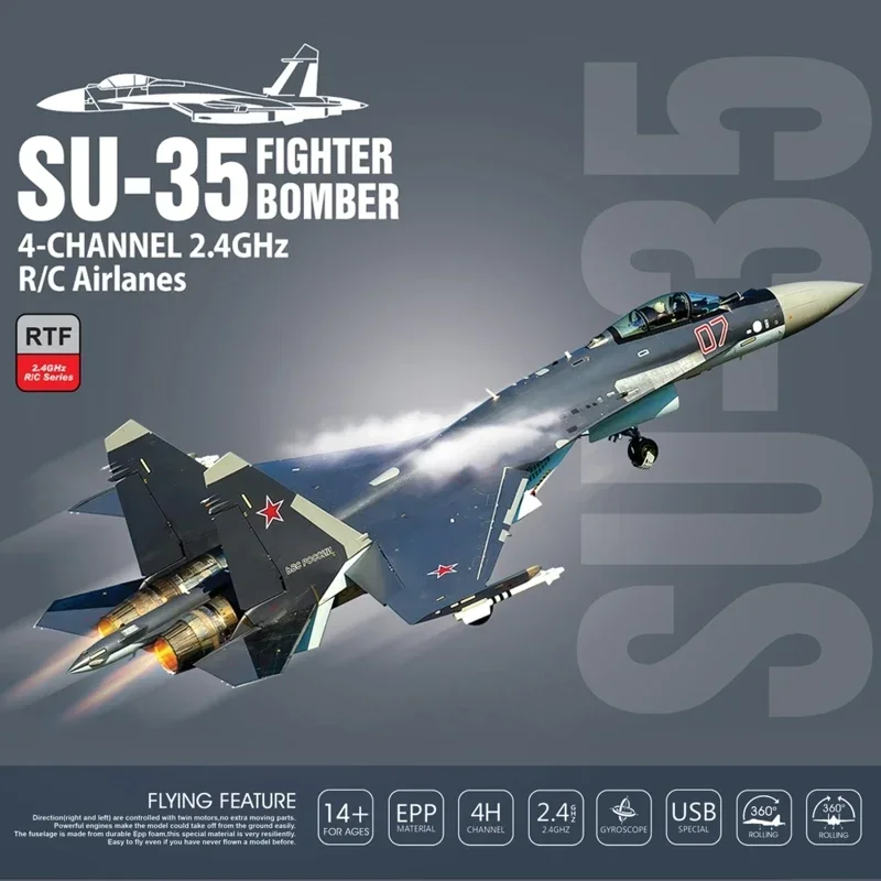 2023 Remote Control Fighter Aircraft 360°Stunt Flip Mini Aircraft SU-35 Inverted Flying Easy Operation for Beginner Children toy 3
