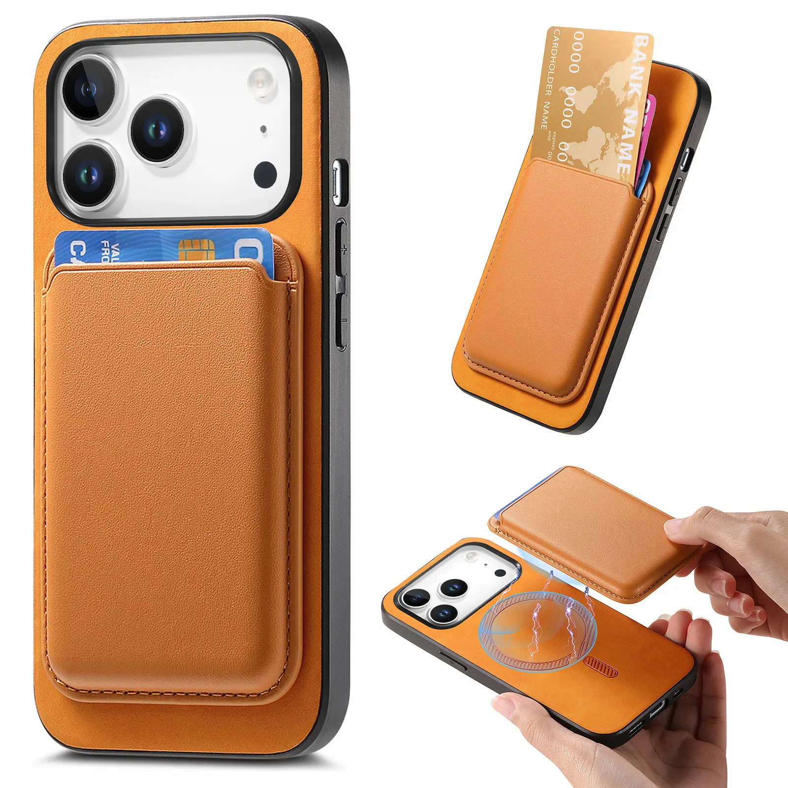 iPhone Leather Wallet Case with Detachable Cover 1