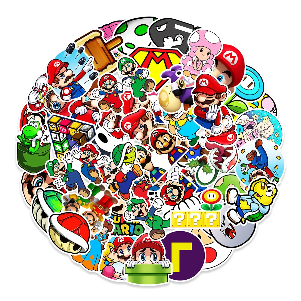 

10/30/50pcs Super Mario Bros Cartoon Anime Stickers Classic Game Cute Decals Waterproof Sticker Toy DIY Phone Case Notebook Car