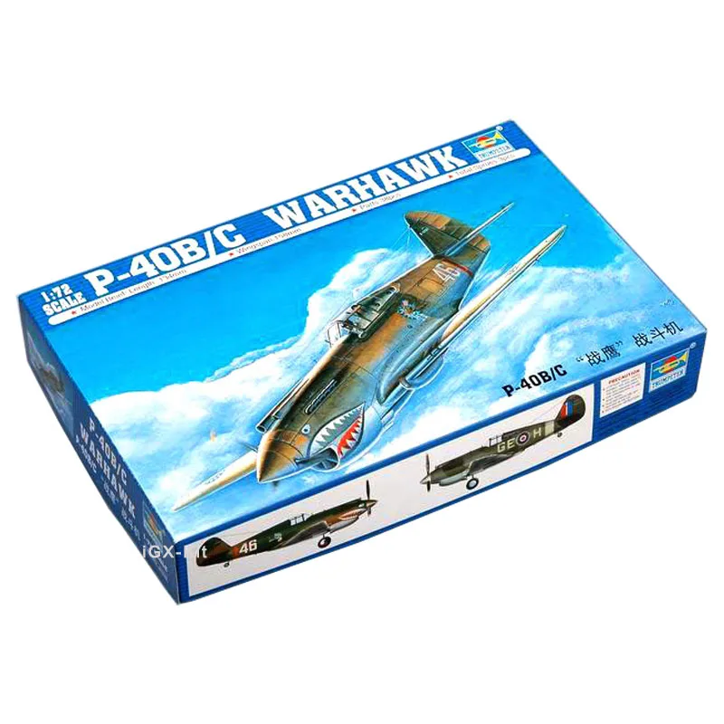 

Trumpeter 01632 1/72 US P40 P-40B/C боевой самолет Warhawk, военный самолет, пластиковая модель в сборе, строительный комплект