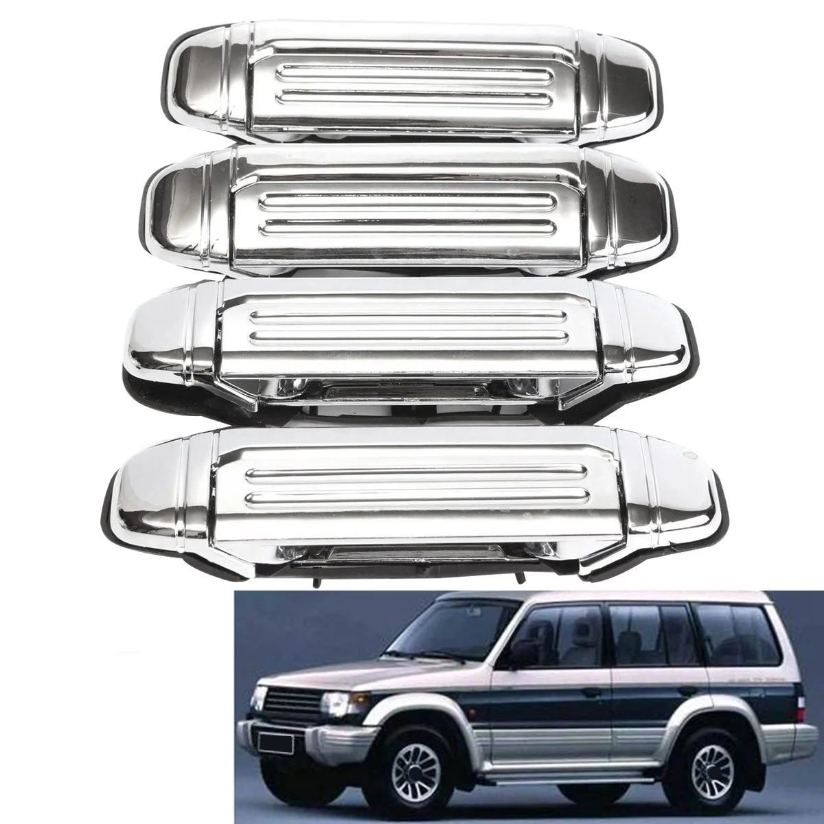 Car Chrome Door Handle Accessories For Mitsubishi Pajero 1992 1993 1994 1995 1996 1997