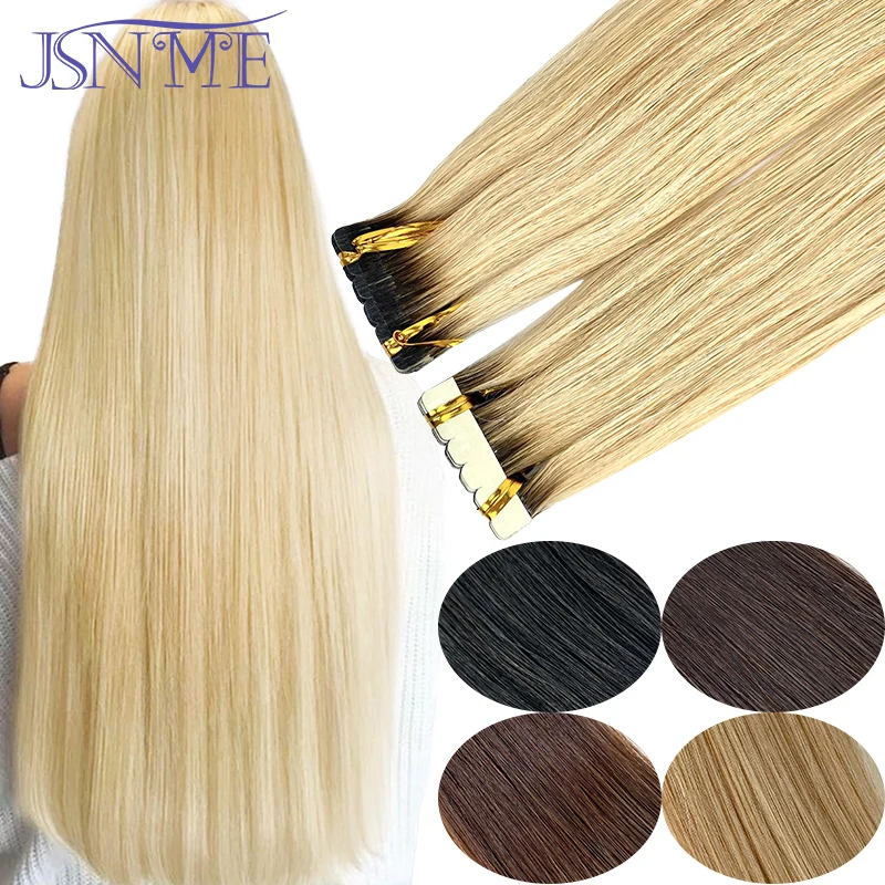 JSNME Mini Tape In Human Hair Extensions Natural Seamless Invisible SKin Weft Remy Human Hair for Salon