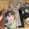 INS Transparent Sparkling Kpop Idol Card Holder Fit 3inch Glitter Pvc Student ID Bank Bus Card Storage Protective Cover Keychain 6