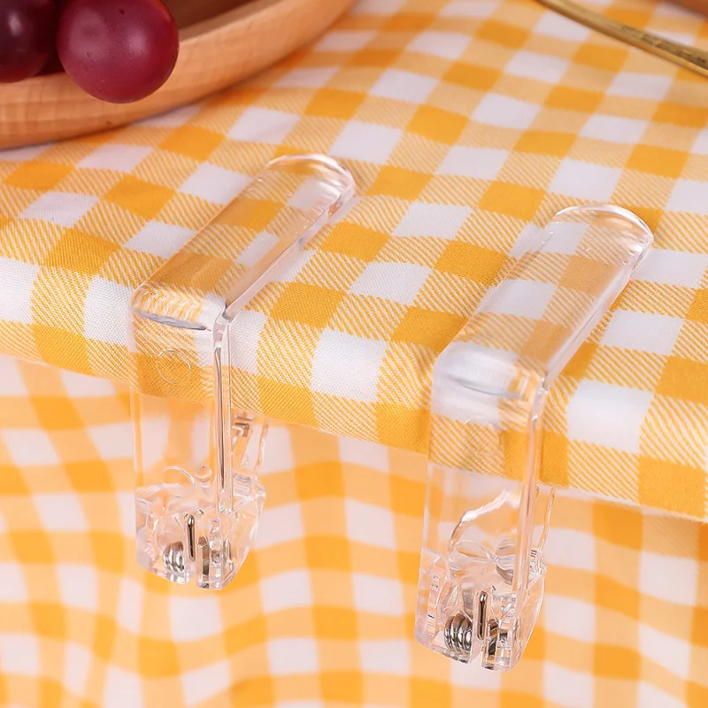 1/4Pcs Transparent Tablecloth Clamps with Spring Table Cloth Clips Table Cover Fixation Bracket for Wedding Party Home Supplies table cloth clips