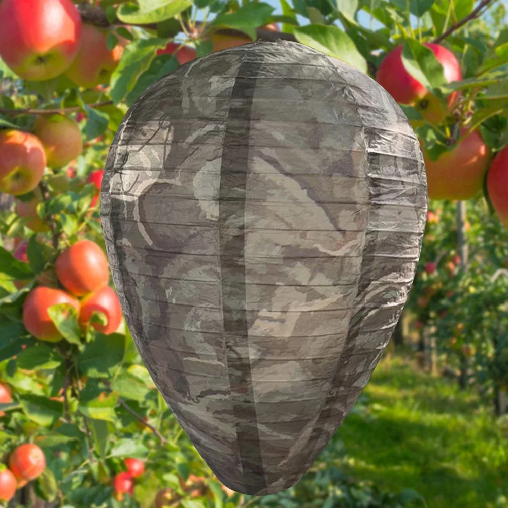 Hanging Waterproof Wasp Nest Decoy Paper Non-Effective Fake Nest Bee Decoy Deterrent for Garden Orchard Patio Outdoor