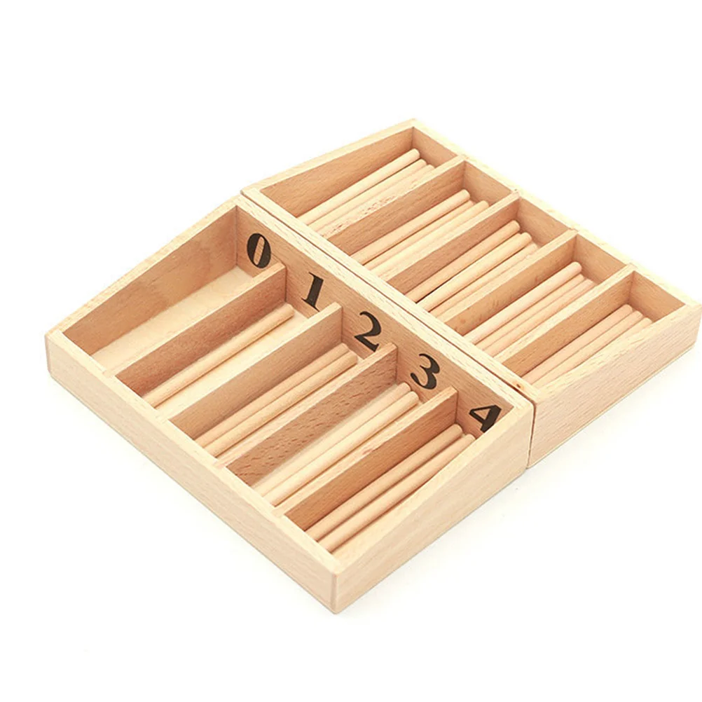 1 Set Counting Wooden Counting Rods with Storage Box Calculation Math Educational for Kids Children