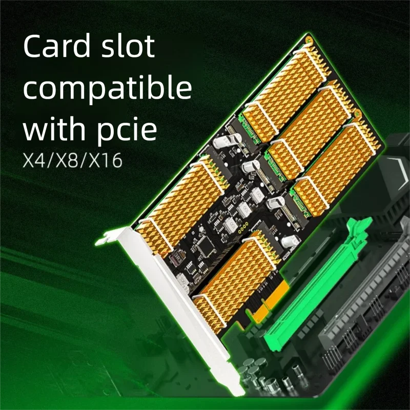 MAIWO PCI Express 카드 5베이 M2 SATA RAID 0/1/5 어댑터 Windows/Linux/MAC OS용 SSD당 2TB 호환 PCIe×4×8×16 어댑터 카드