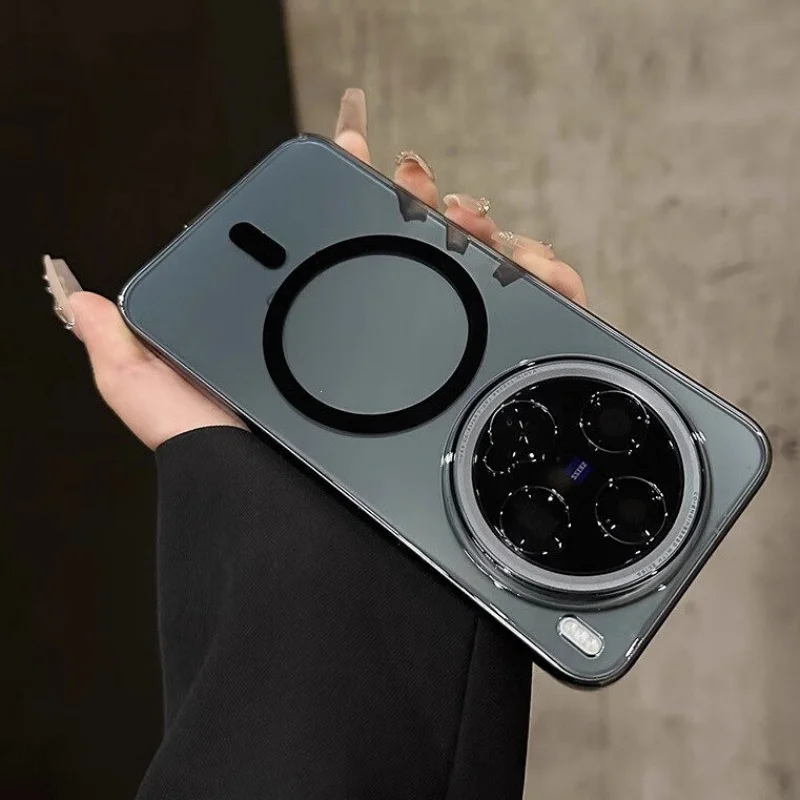 Luxury Crystal Clear Magnetic Slim Phone Case with Wireless Charging Compatibility