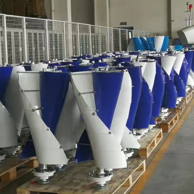 กังหันลมผลิตไฟฟ้า 12V/24V/48V 10000W 15KW 20KW ชุดสมบูรณ์พร้อมอินเวอร์เตอร์ AC 220V กังหันลมแกนตั้ง 1