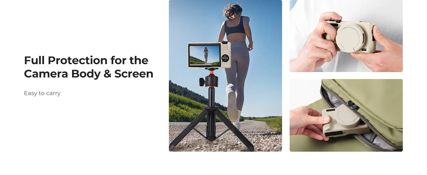 K&F CONCEPT Silikon-Schutzhülle mit Displayschutz Weiche Silikon-Schutzhülle in 4 Farben Erhältlich für Canon G7X III – Detail 5