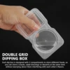 40/80Pcs Plastic Double Compartment Condiment Container with Lid Reusable Snack Containers for to-go Sauce Sampling Travel Snack 2