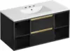 36 Inch Floating Bathroom Vanity W/ Three Holes Sink, Wall Mounted Cabinet W/ 2 Drawers & 4 Open Storge,Undermount Ceramic Basin 6