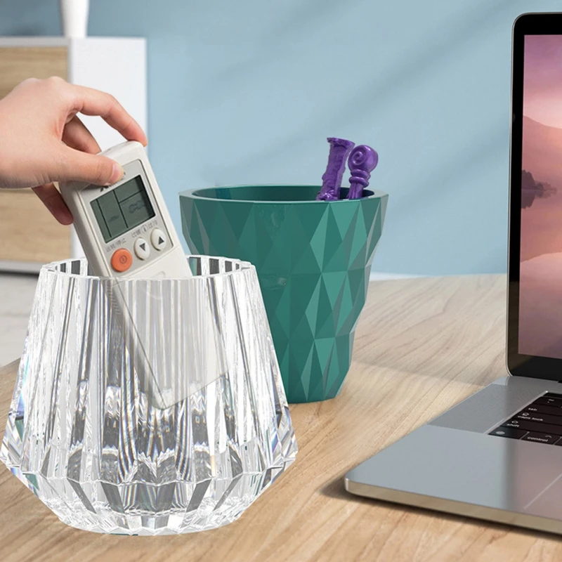 Y4QE Crystal Epoxy Resin Mold Pen Holder Storage Mould Resin Molds Silicone for Table Lamp DIY Bedside Light Resin Casting