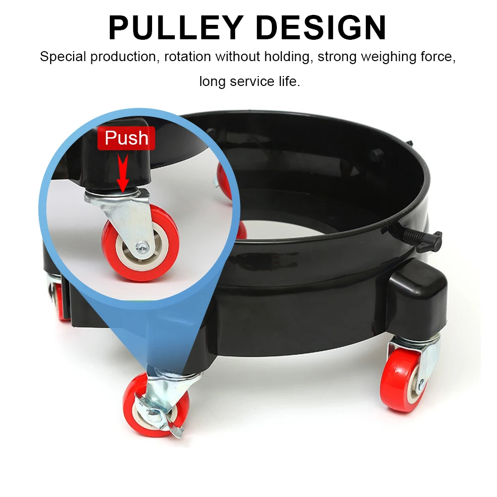 Bucket Dolly with Wheels Rolling Bucket Dolly with 360&deg; Swivel Roller Removable Truck Wheels Storage Tray Heavy Dut rolling bucket dolly