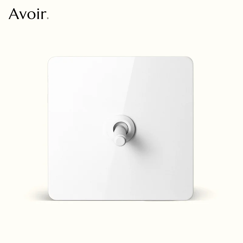 Avoir White Toggle Light Switch Retro Carved Wall Power Socket EU